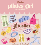 Mood Grippers Pack, illustrated collage of socks and a rolled mat by Tuelles