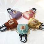 Reversible Sock Pocket in lavender, pink, rust brown, mint green and gold, drawstring pouches by Tuelles