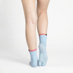 2-toned Tabi Grip Socks in light blue with pink cuffs, tabi grip socks by Tuelles