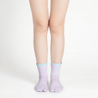 2-toned Tabi Grip Socks in light purple with light blue cuffs, tabi grip socks by Tuelles