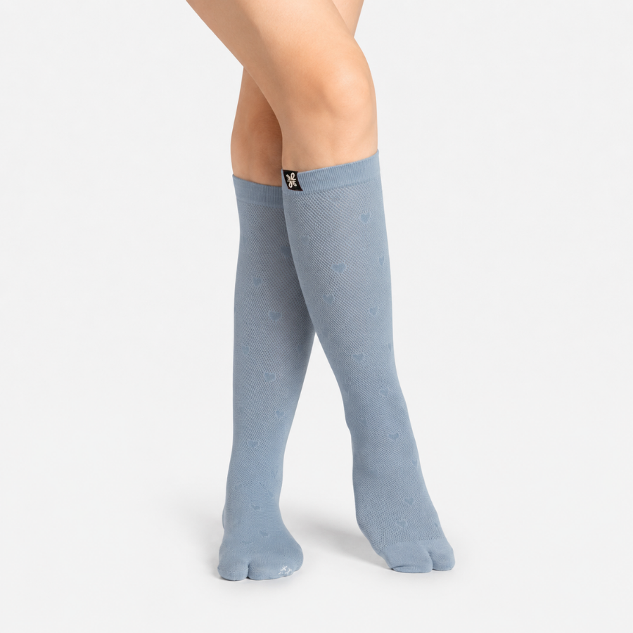 Heart Tabi Grip Stockings in light blue, tabi grip stockings by Tuelles
