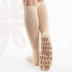 The Classic Tabi Socks in beige, knee-high tabi grip socks by Tuelles