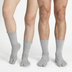Basic Tabi Grip Socks in light gray ribbed, three pairs, tabi grip socks by Tuelles