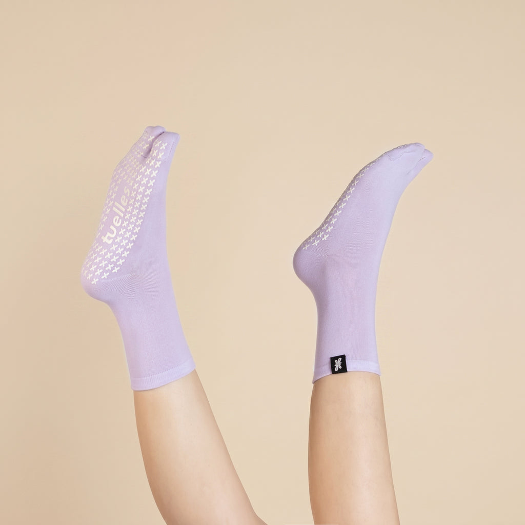 Cloudy Dreams Tabi Grip Socks in light purple, tabi grip socks by Tuelles