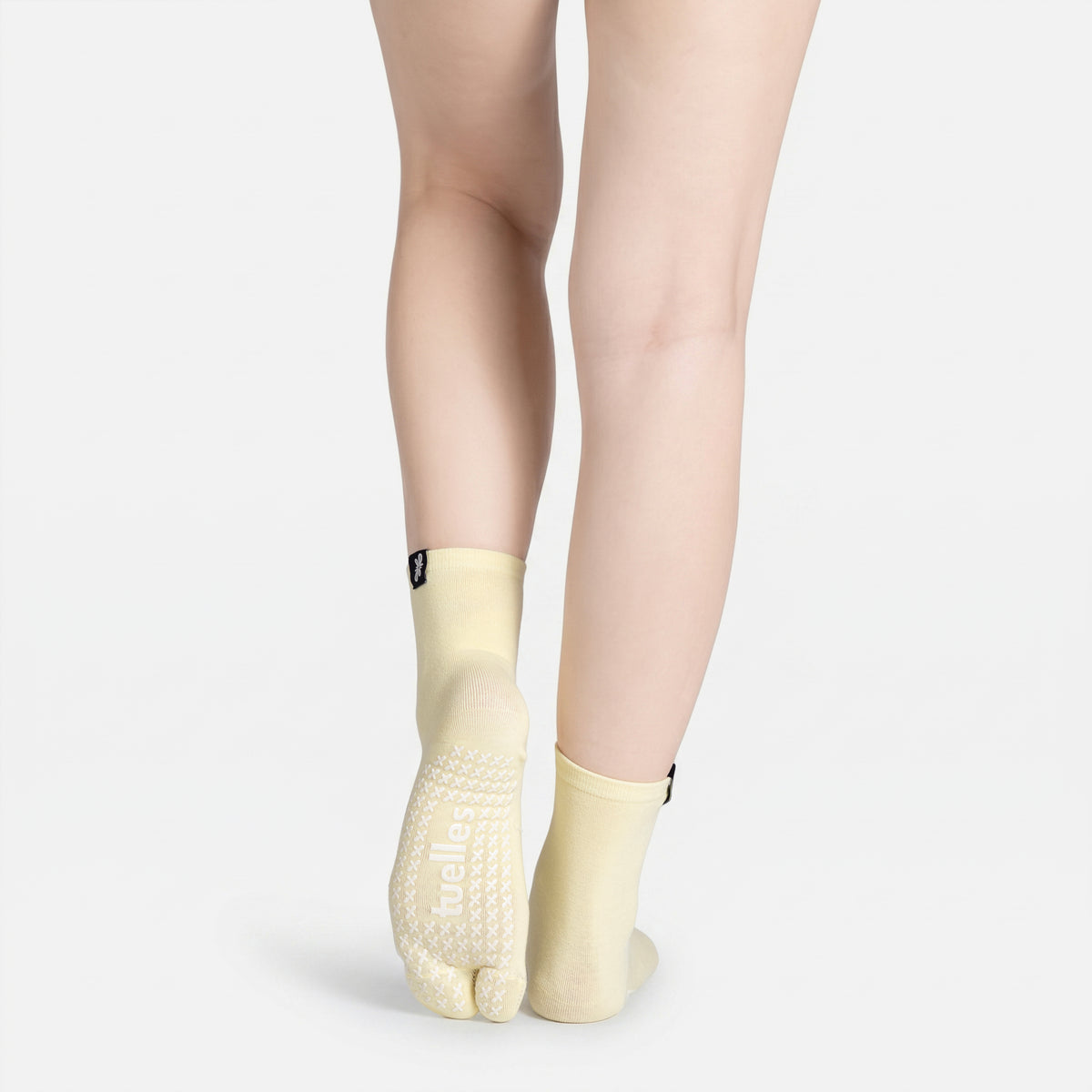 Cloudy Dreams Tabi Grip Socks in pale yellow, tabi grip socks by Tuelles