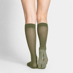 Silhouette Tabi Grip Stockings in olive green knee-high stockings, tabi grip stockings by Tuelles