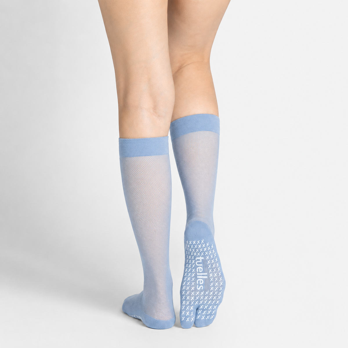 Silhouette Tabi Grip Stockings in light blue split-toe stockings, tabi grip stockings by Tuelles